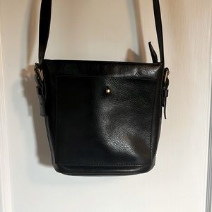 Madewell The Transport Crossbody Black Leather Bag - Small